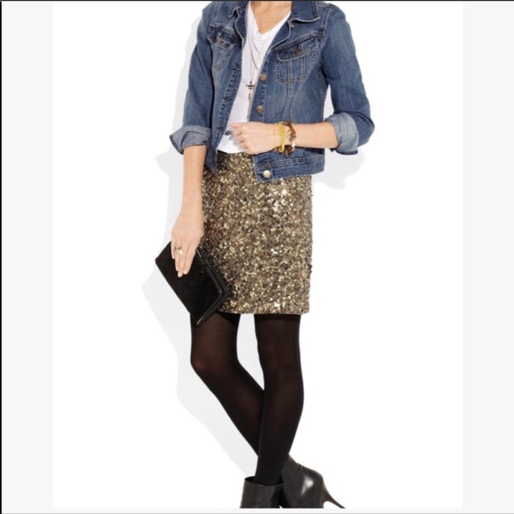 Vince Gold Sequin Skirt